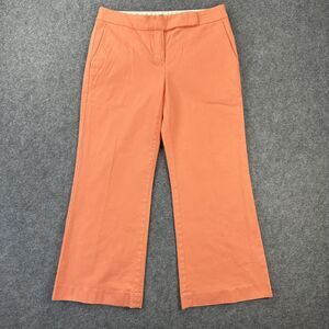 Express Editor Pants Womens 2 Orange Cropped Wide Leg Dress Cotton Stretch